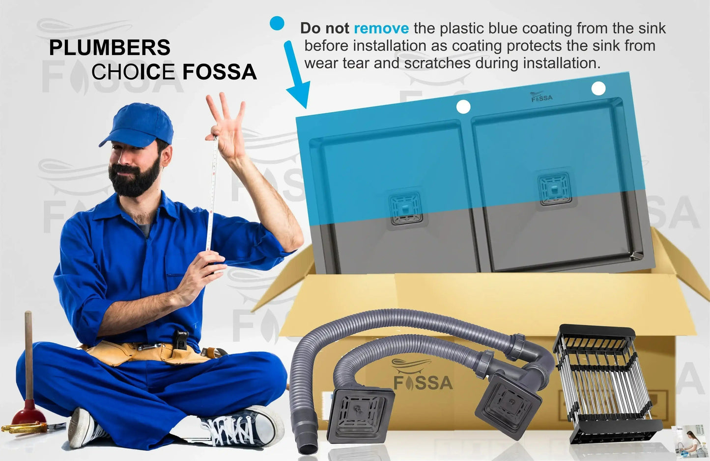 304 Handmade (45"x20"x10) InchStainless Steel Double Bowl Black Kitchen Sink With Tap Hole