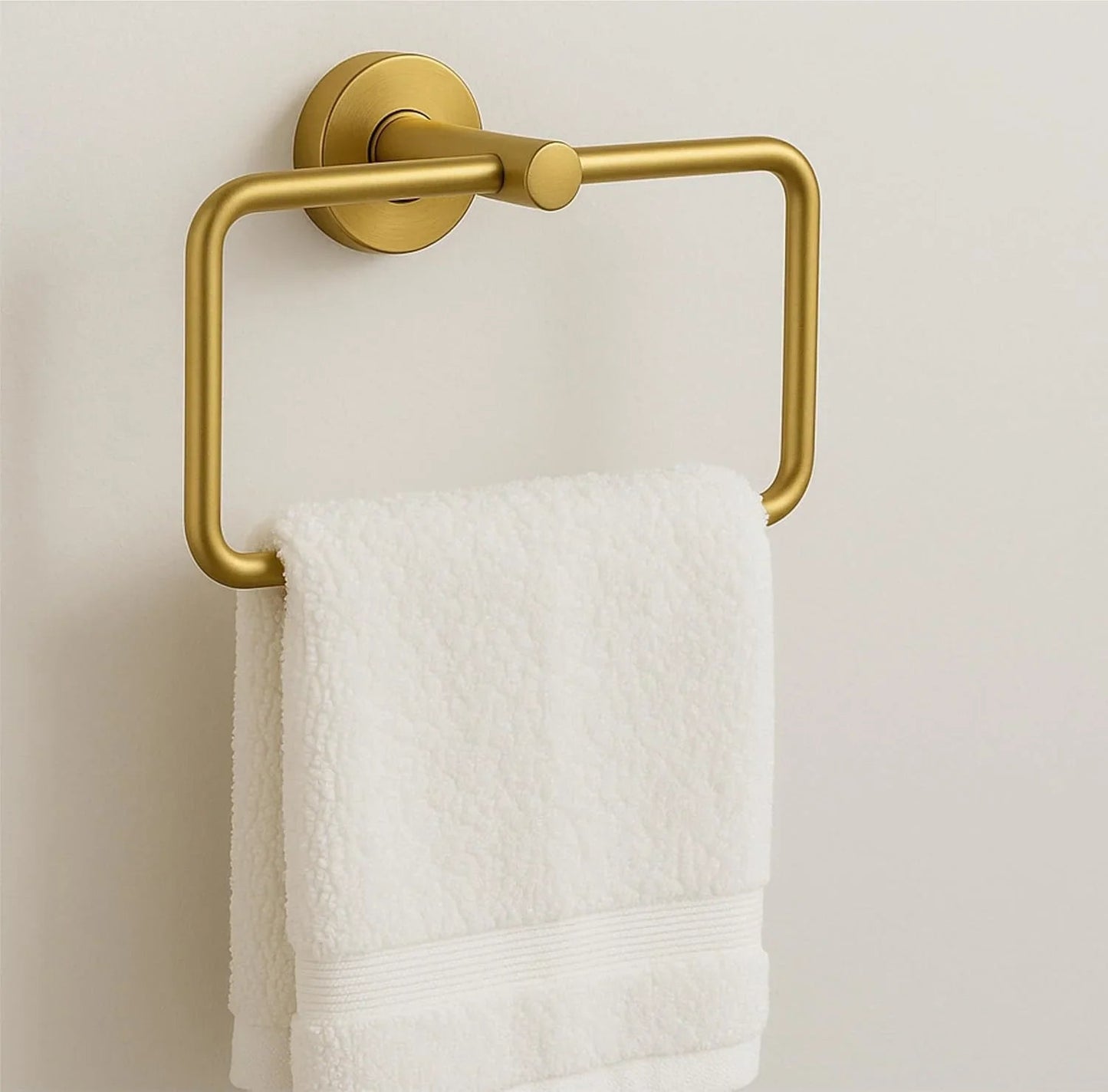 Square Stainless Steel Towel Ring Gold