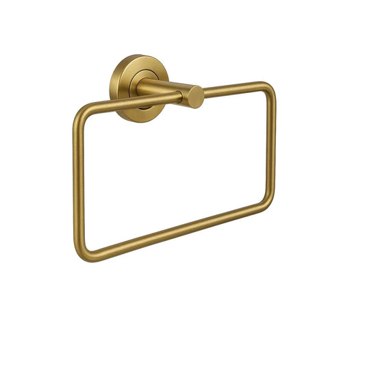 Square Stainless Steel Towel Ring Gold